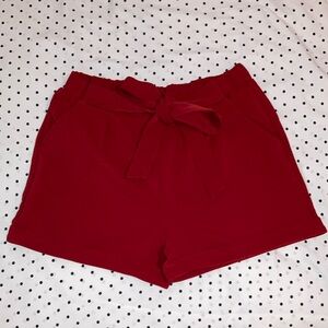 Red Shorts with Tie
